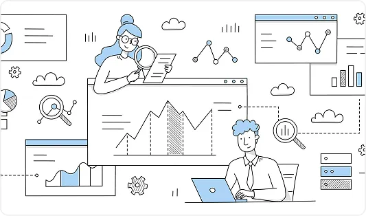 Illustration representing review and reputation management